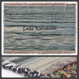 Lake Water Blue Beige Black Customisable Throw Blanket