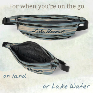 Lake Water Photographic Customisable Blue Beige Bum Bags