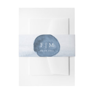 Lake Water Stain Custom Monogrammed Invitation Belly Band