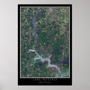 Lake Wateree South Carolina Satellite Poster Map