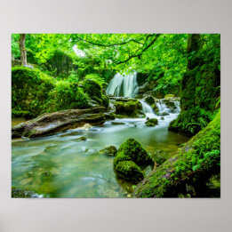 lake waterfall  poster