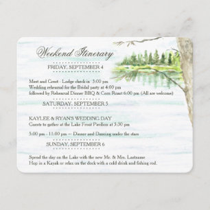 Lake Wedding Itinerary Invitation