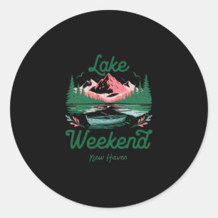 Lake Weekend Vacation Trip New Haven Connecticut  Classic Round Sticker