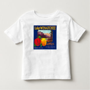 Lake Wenatchee Apple Label (blue) - Cashmere, WA Toddler T-Shirt