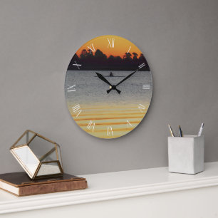 Lake Wendouree Calm Before Nightfall Large Clock
