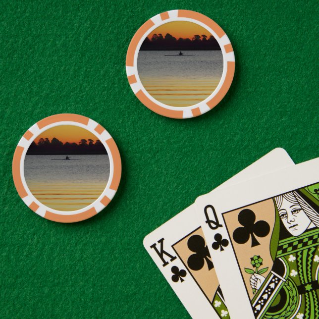 Lake Wendouree Calm Before Nightfall Poker Chips (Poker Table (Double))