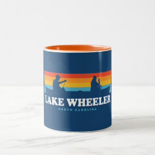 Lake Wheeler North Carolina Canoe Two-Tone Coffee Mug