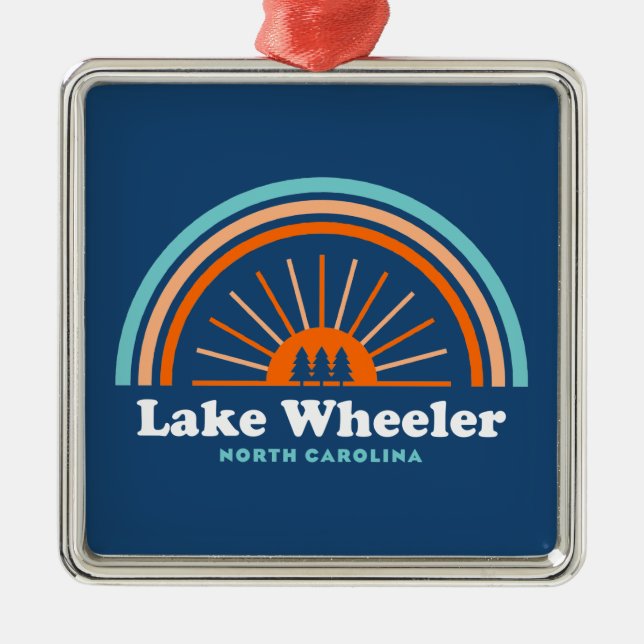 Lake Wheeler North Carolina Rainbow Metal Ornament (Front)