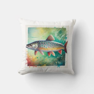 lake whitefish 030924AREF149 - Watercolor Cushion