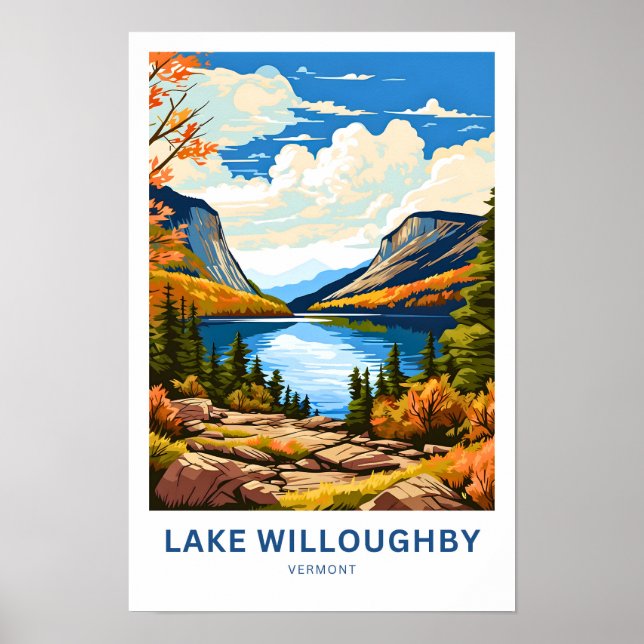 Lake Willoughby Vermont Travel Print (Front)
