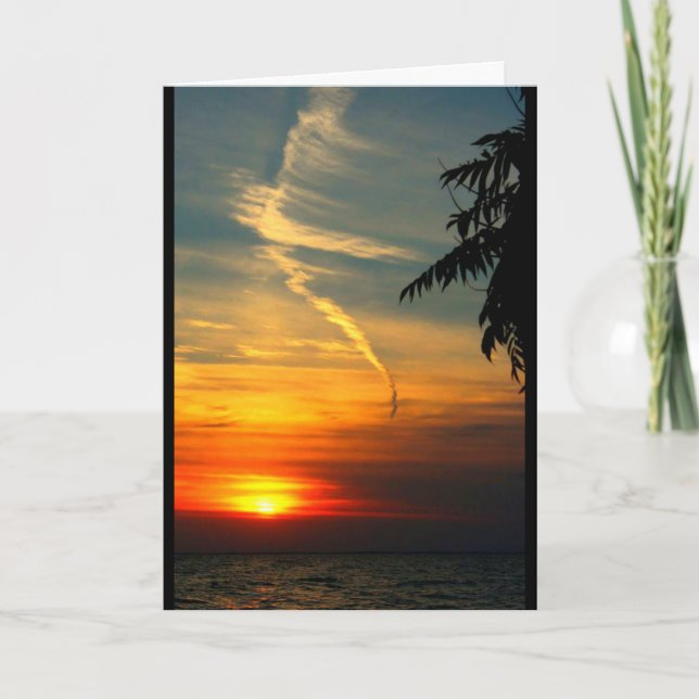 Lake Winnebago Sunset Thinking Of You Card (Front)