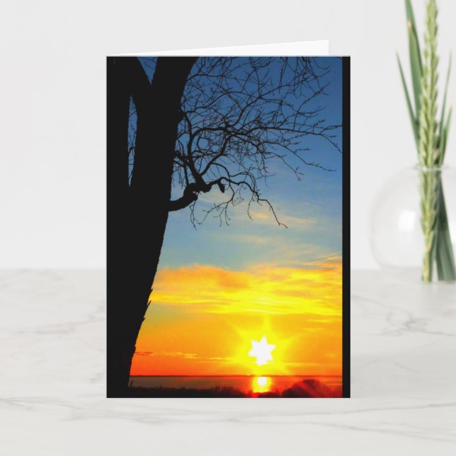 Lake Winnebago Sunset Thinking Of You Card (Front)