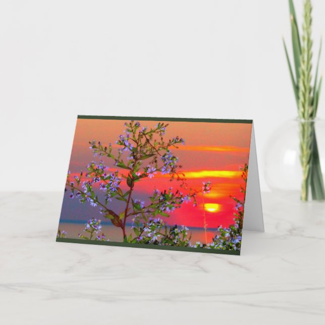Lake Winnebago Sunset Thinking Of You Card (Front)