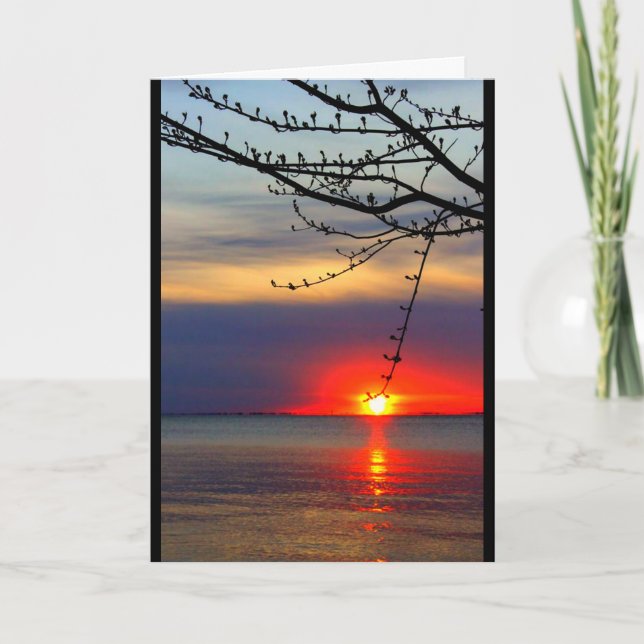Lake Winnebago Sunset Thinking Of You Card (Front)
