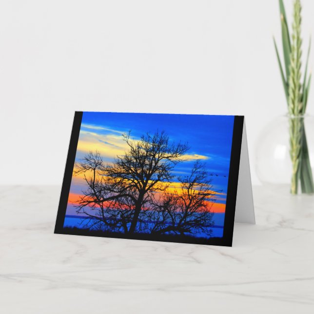 Lake Winnebago Sunset Thinking Of You Card (Front)