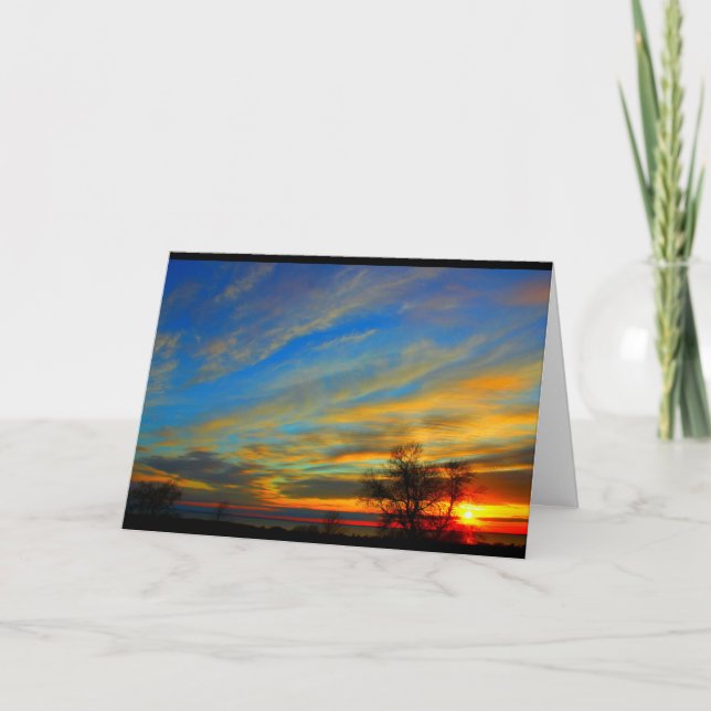 Lake Winnebago Sunset Thinking Of You Card (Front)