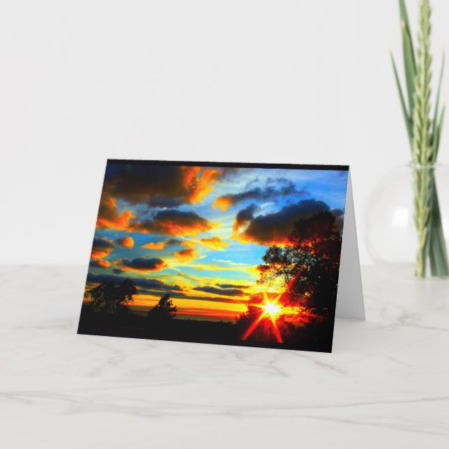 Lake Winnebago Sunset Thinking Of You Card (Front)