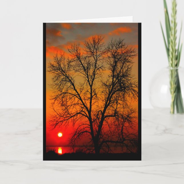 Lake Winnebago Sunset Thinking Of You Card (Front)