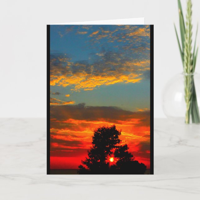 Lake Winnebago Sunset Thinking Of You Card (Front)