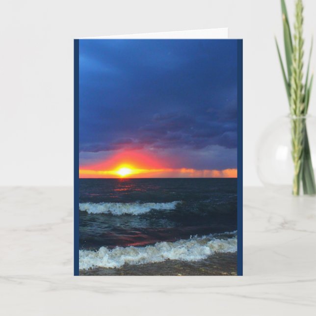 Lake Winnebago Sunset Thinking Of You Card (Front)