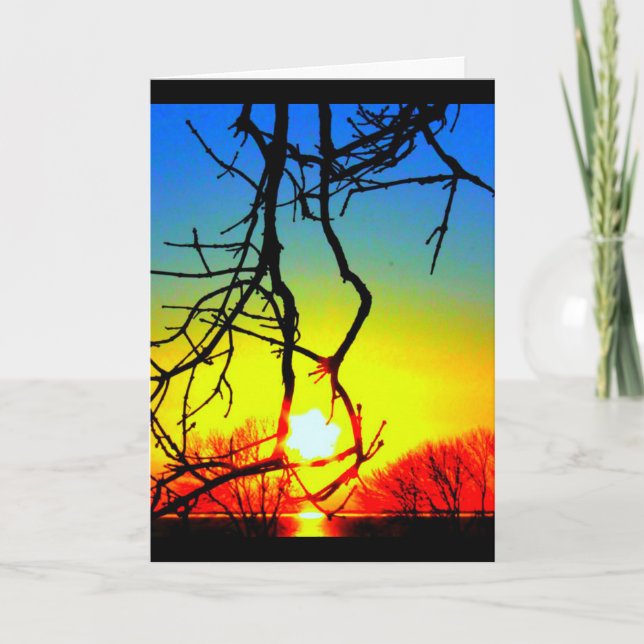 Lake Winnebago Sunset Thinking Of You Card (Front)