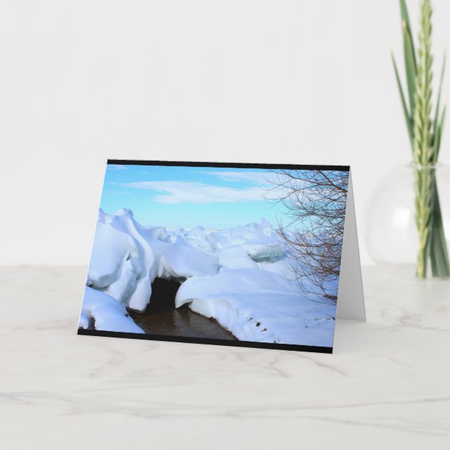 Lake Winnebago Winter Scene Thinking Of You Card (Front)