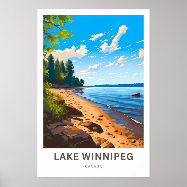 Lake Winnipeg Canada Travel Print (Front)