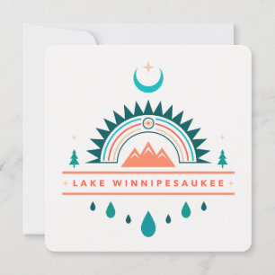 LAKE WINNIPESAUKEE boho rainbow moon Invitation