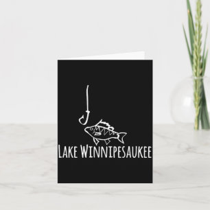 Lake Winnipesaukee Fish Hook Fishing Boating Cute Card