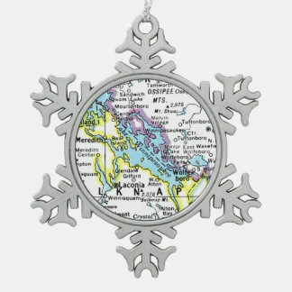 Lake Winnipesaukee Map Snowflake Ornament