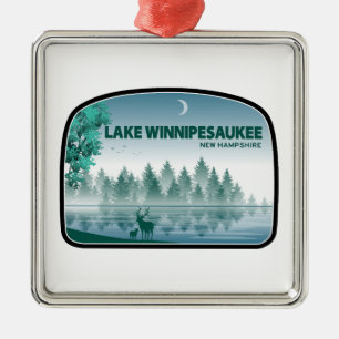 Lake Winnipesaukee New Hampshire Deer Metal Ornament