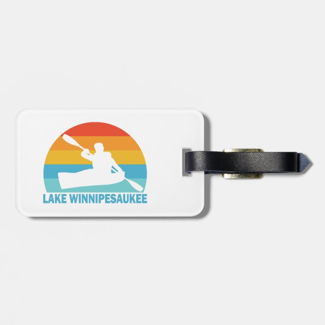 Lake Winnipesaukee New Hampshire Kayak Luggage Tag (Back Horizontal)