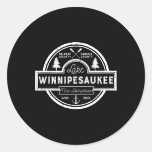 Lake Winnipesaukee New Hampshire Men Women Camng Classic Round Sticker