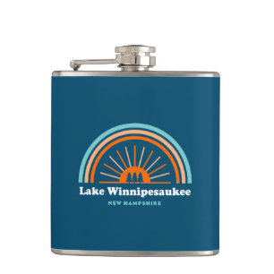 Lake Winnipesaukee New Hampshire Rainbow Hip Flask