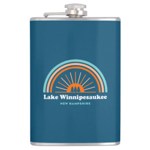 Lake Winnipesaukee New Hampshire Rainbow Hip Flask
