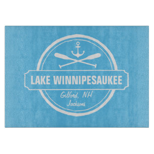 Lake Winnipesaukee NH custom town, name, anchor Cutting Board