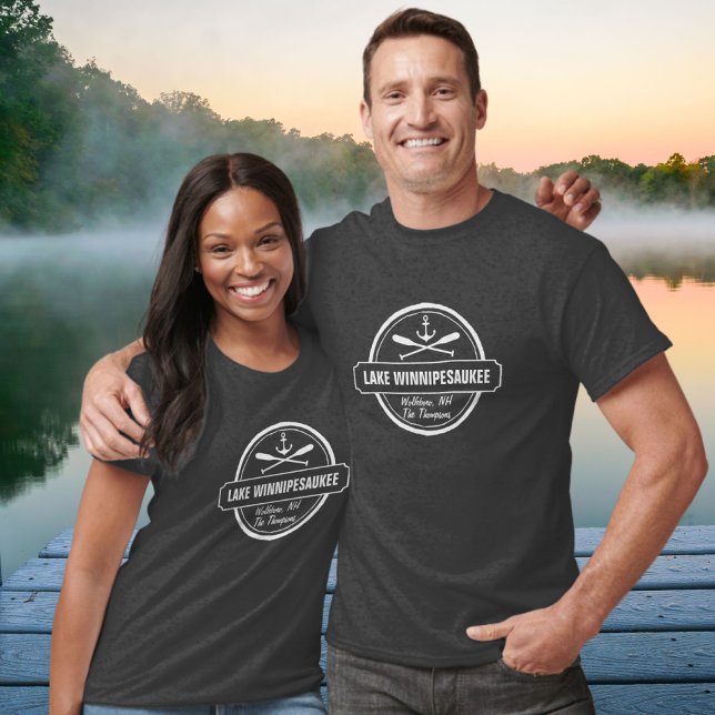Lake Winnipesaukee NH custom town, name, anchor T-Shirt (Creator Uploaded)
