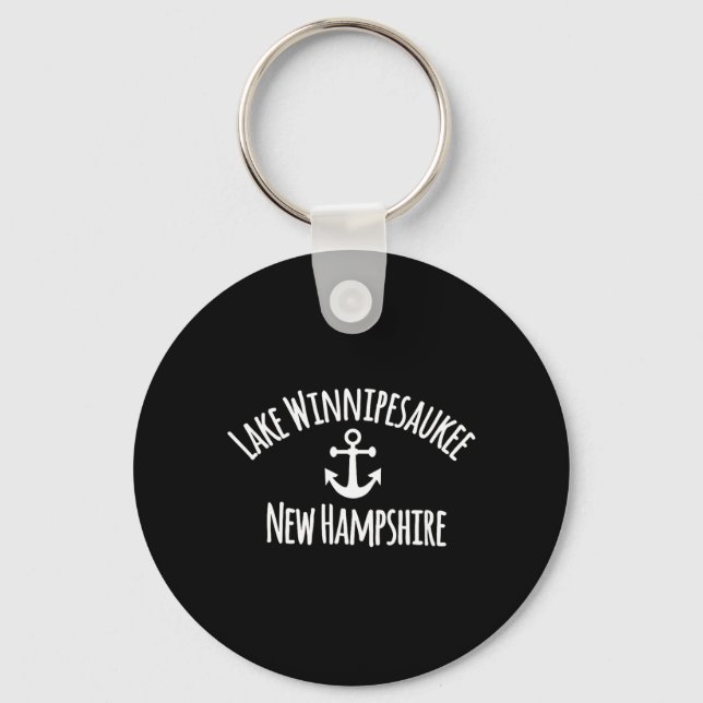 Lake Winnipesaukee Sailing Boating Nautical Key Ring (Front)