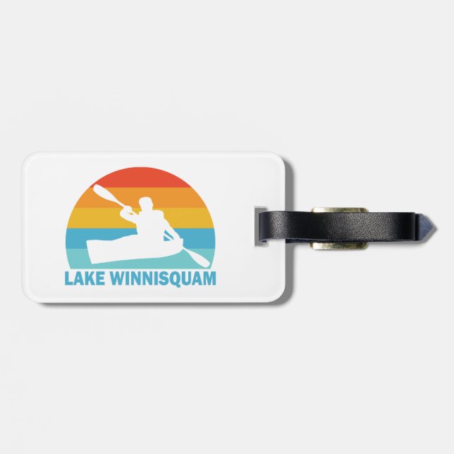 Lake Winnisquam New Hampshire Kayak Luggage Tag (Back Horizontal)