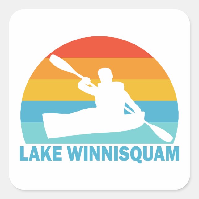 Lake Winnisquam New Hampshire Kayak Square Sticker (Front)