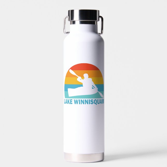 Lake Winnisquam New Hampshire Kayak Water Bottle (Front)