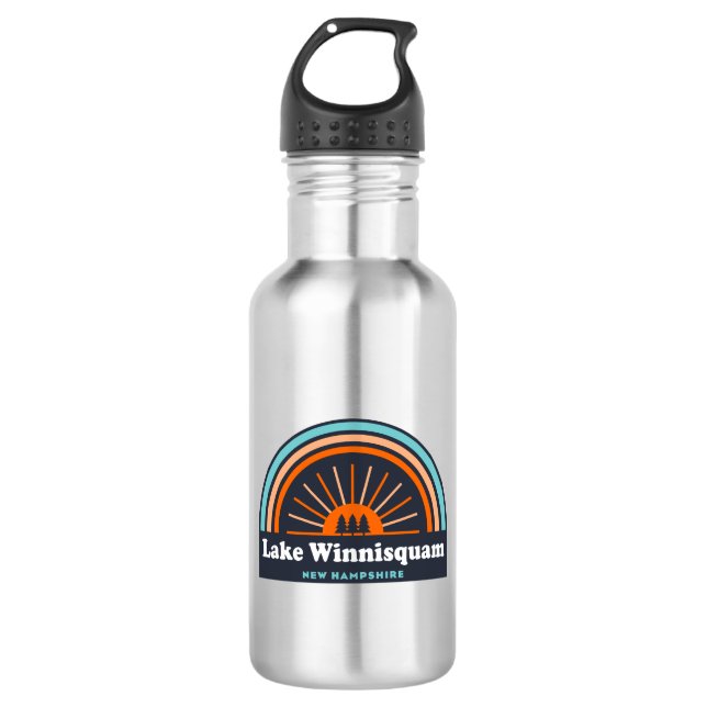 Lake Winnisquam New Hampshire Rainbow 532 Ml Water Bottle (Front)