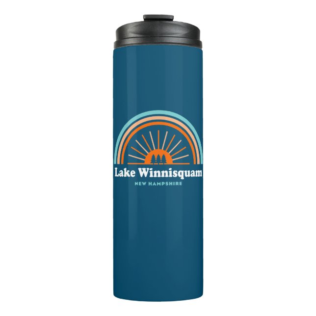 Lake Winnisquam New Hampshire Rainbow Thermal Tumbler (Front)