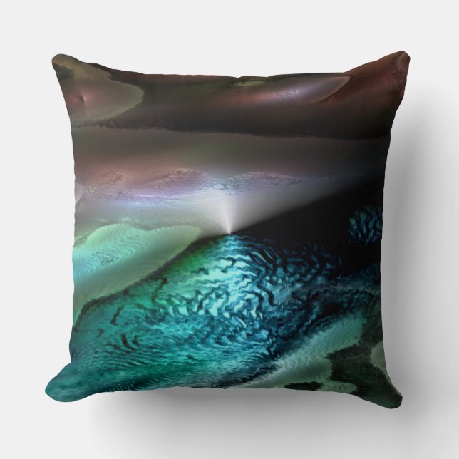 Lake with ripples in the night desert, digital cushion (Front)