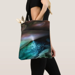 Lake with ripples in the night desert, digital tote bag