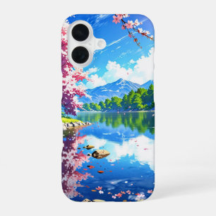 Lake with Spring Mountains iPhone 16 Case