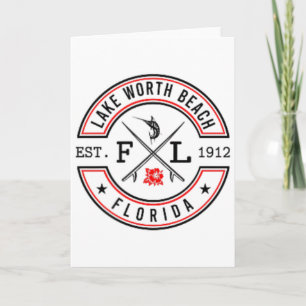 Lake Worth Beach Florida Fl Retro Surfer Beach Fro Card