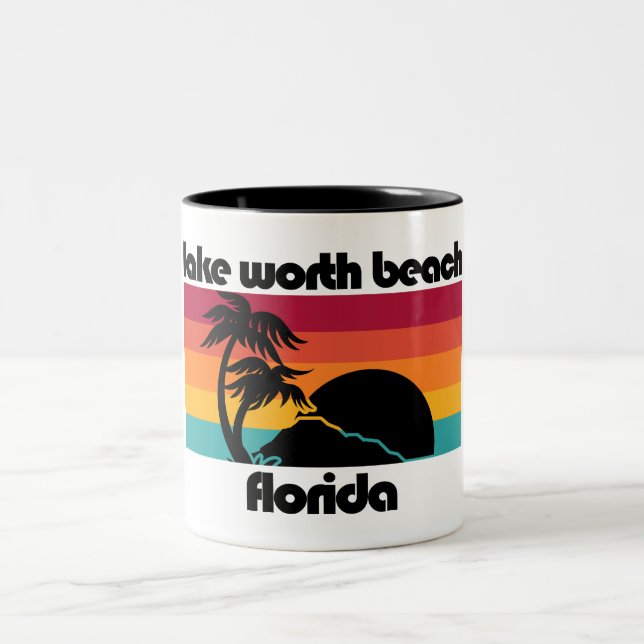Lake Worth Beach Florida Two-Tone Coffee Mug (Center)