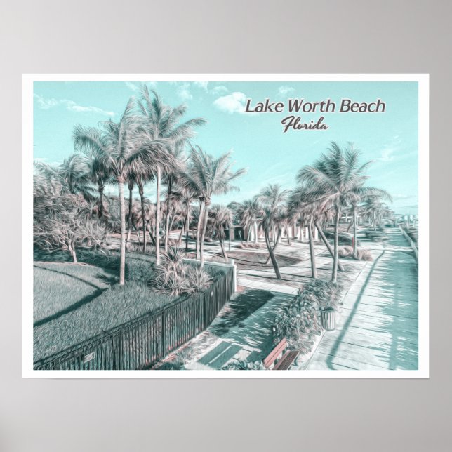 LAKE WORTH BEACH - PALM BEACH FLORIDA POSTER (Front)