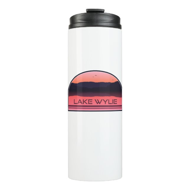 Lake Wylie North Carolina Red Sunrise Thermal Tumbler (Front)